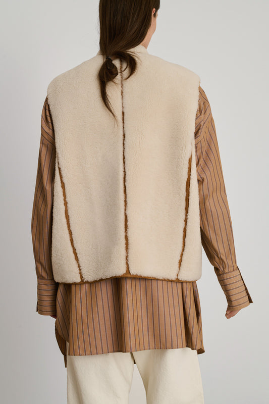 Blouson Arnold - Ivoire - Cuir - Femme