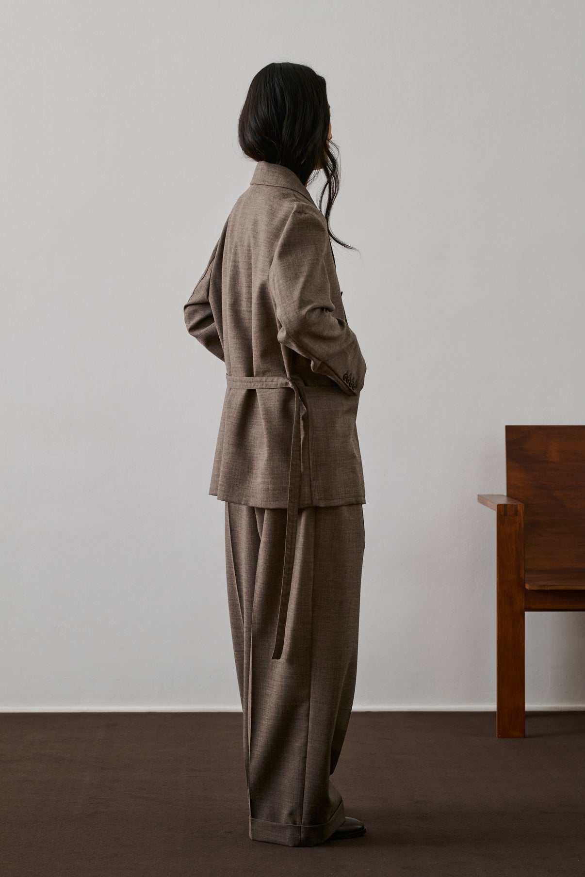 Veste Drew - Marron/Écru - Laine - Femme vue 4