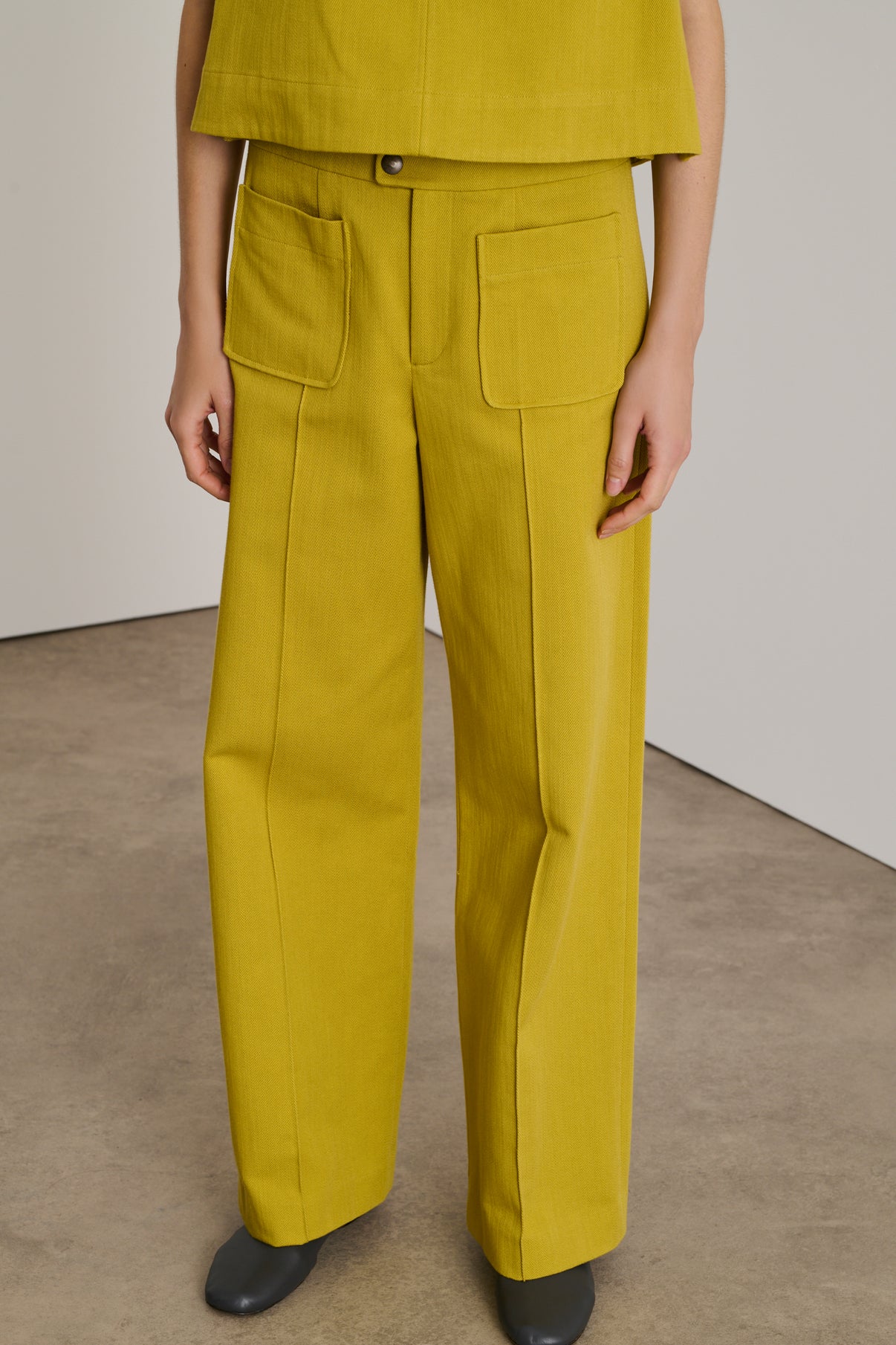 Pantalon Harry - Jaune Doré - Coton - Femme vue 2