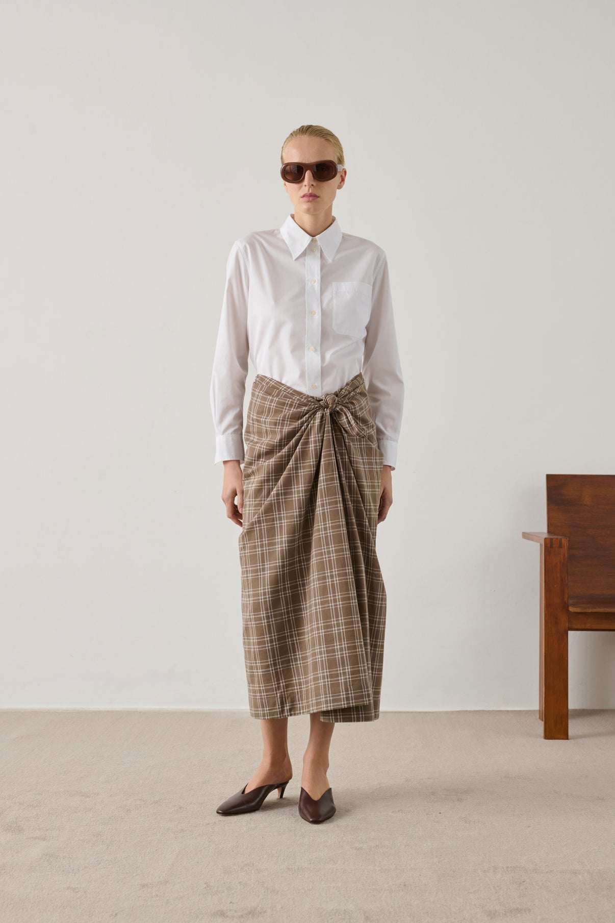 Jupe Goa - Marron Glacé/Écru - Coton - Femme vue 1