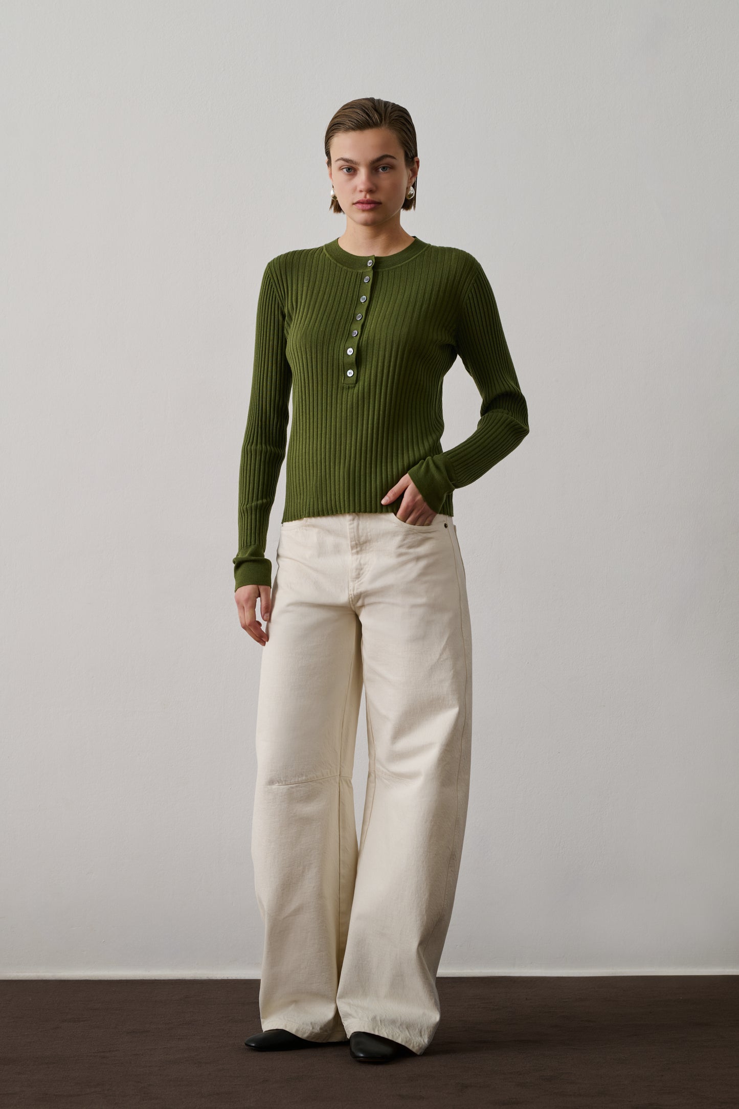 Polo Buffalo - Vert Olive - Laine - Femme